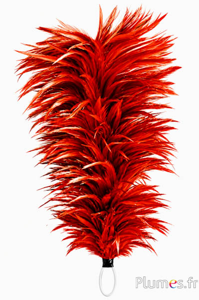 Pennacchio gallo con anello - altezza 40 cm - arancio sanguigno